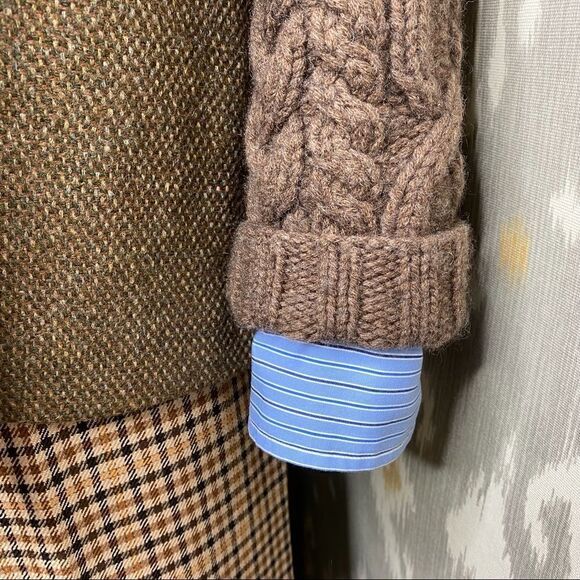 Ralph Lauren Triple Ruffle Blue Pin Stripe Cotton Stretch Jabot Blouse - Picture 11 of 16